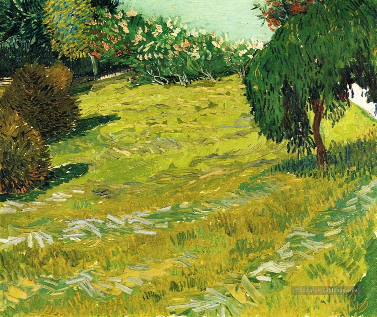 Jardin avec saule pleureur Vincent van Gogh Peintures à l'huile